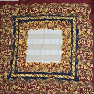 Elegant Gold and Red Scarf